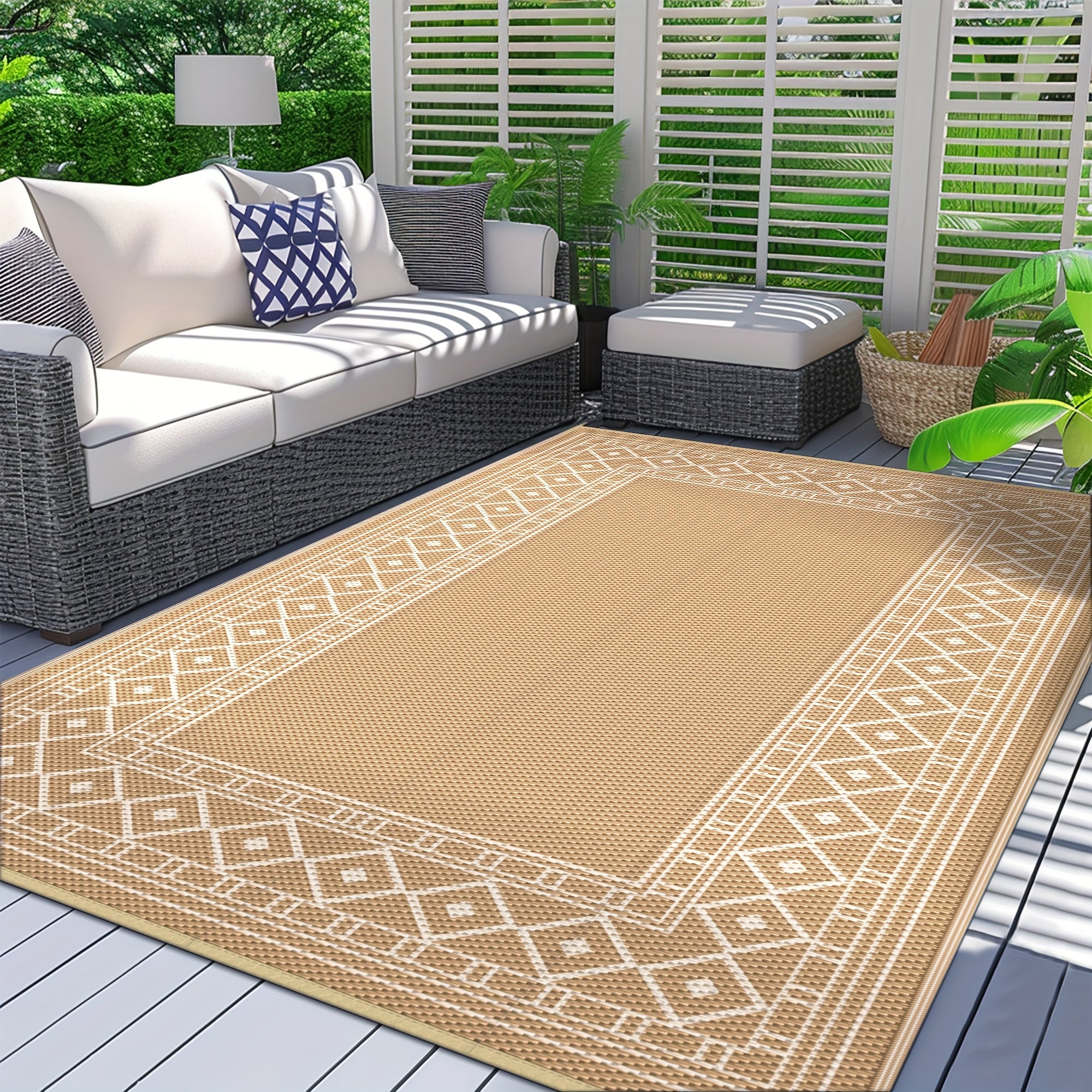 outdoor mat reversible plastic straw camping mat patio deck