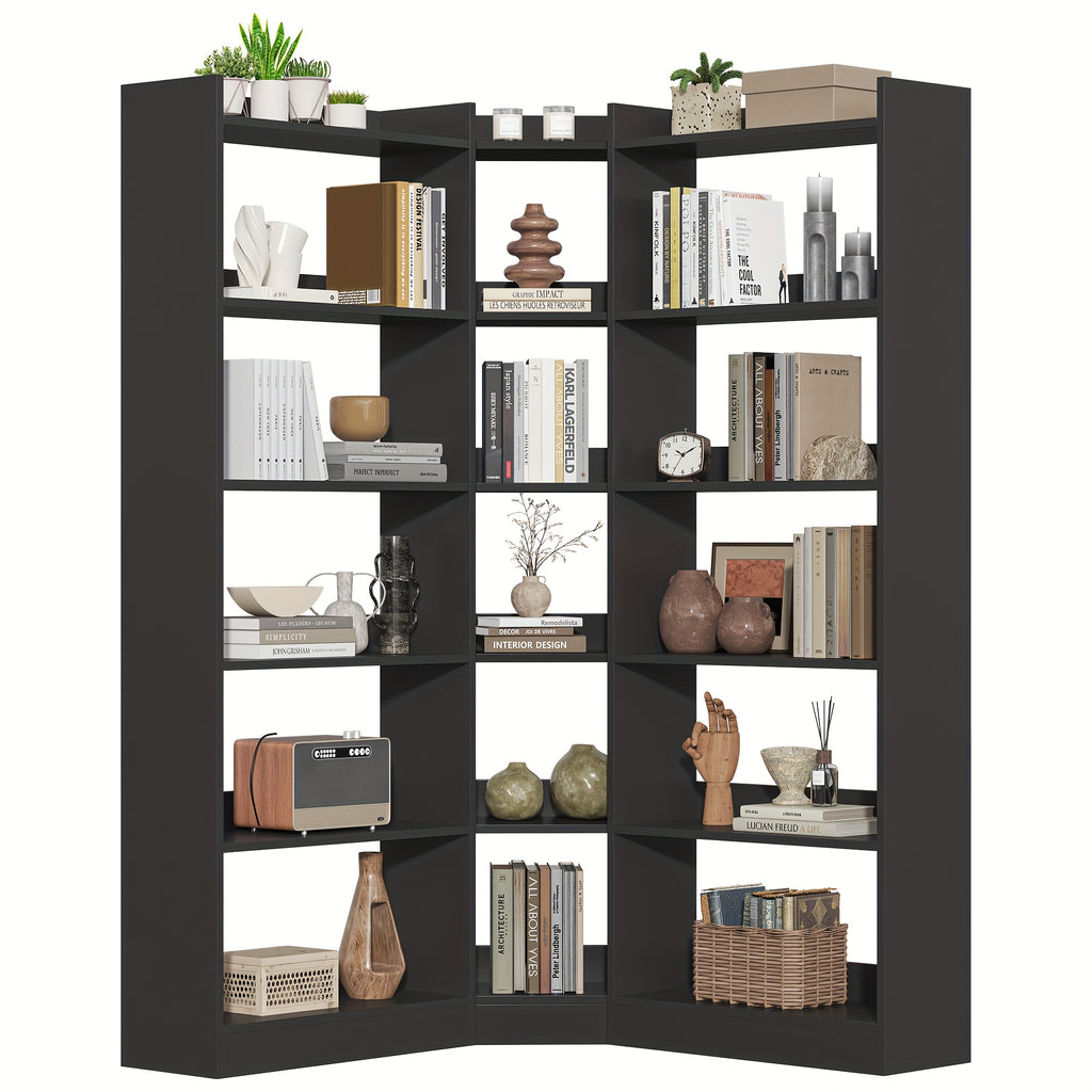 70 8 corner bookshelf bookcase 7 tiers l shaped bookshelf