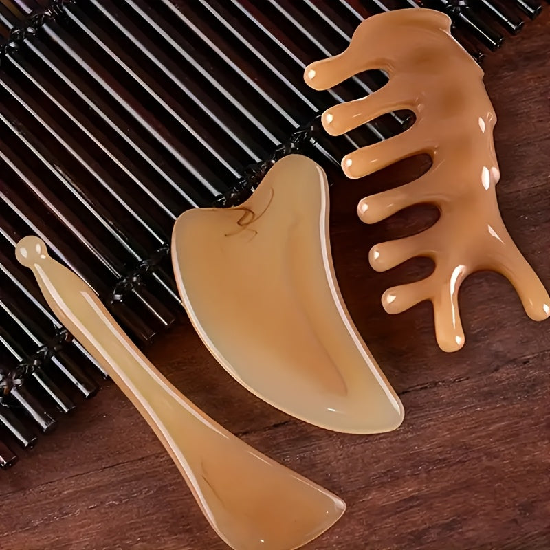 3pcs set designed gua sha massage tools head massage comb