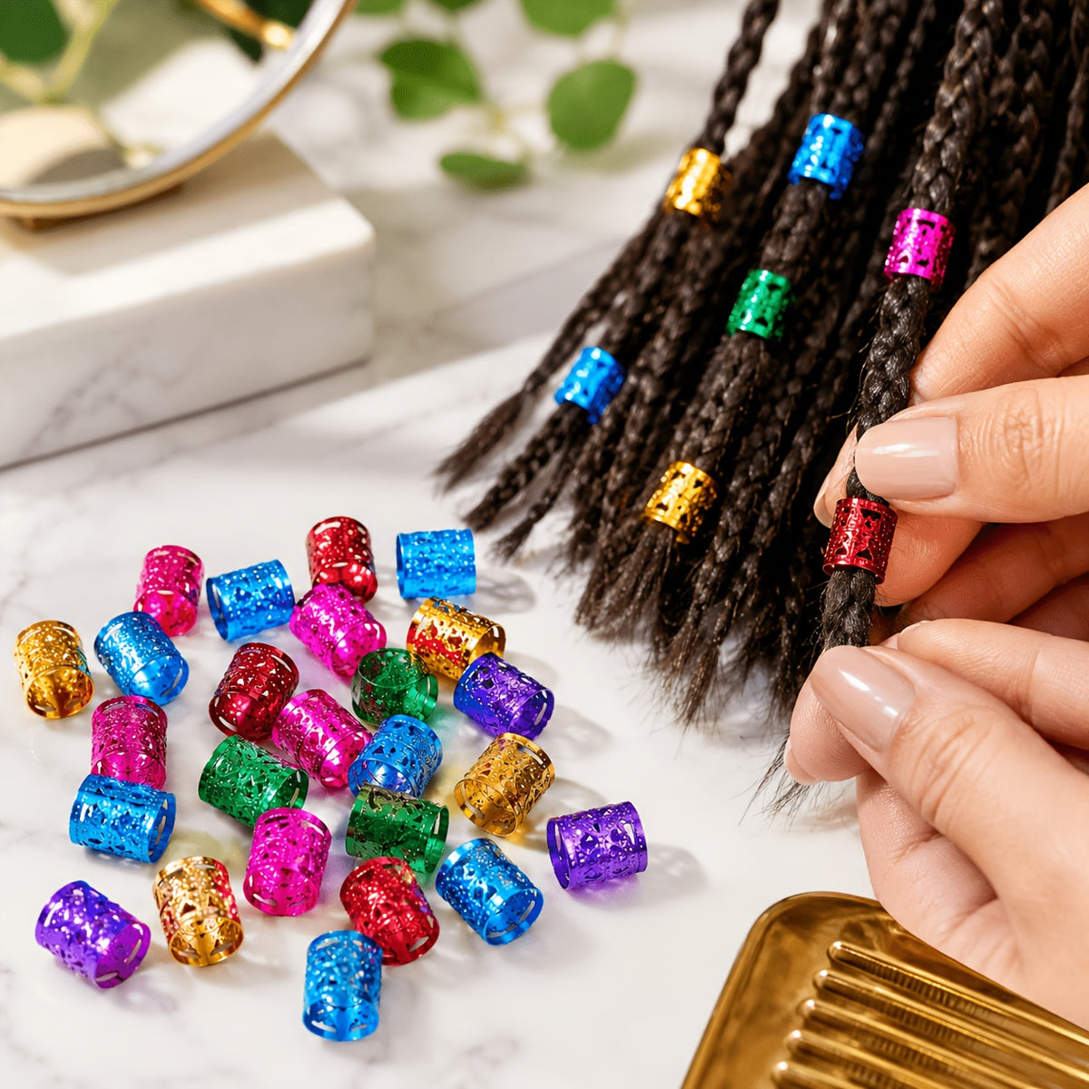 50 colorful hair accessories summer braiding ornaments