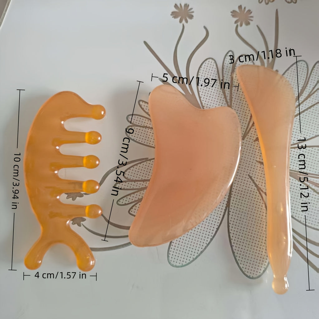 3pcs set designed gua sha massage tools head massage comb