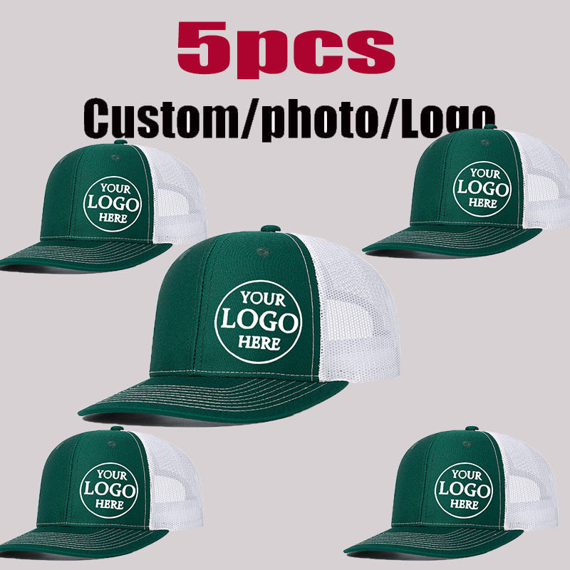 5pcs customizable adjustable trucker baseball caps men women