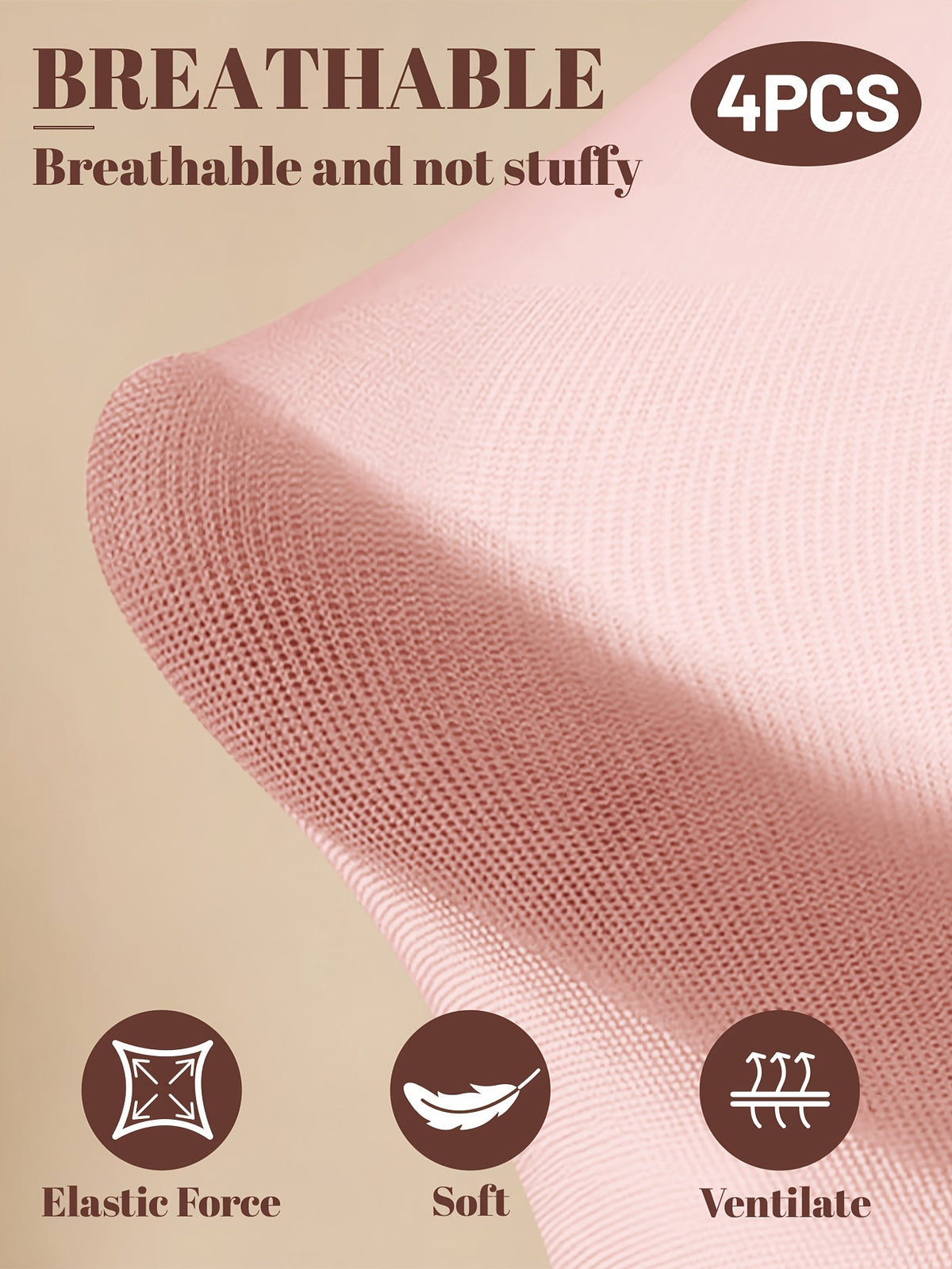 4pcs high waist tummy control breathable mesh womens panties