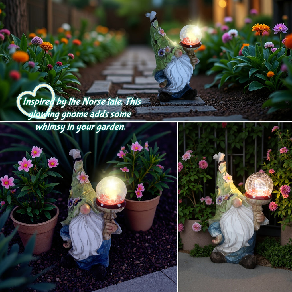 fairy garden decor gnome statue   light resin