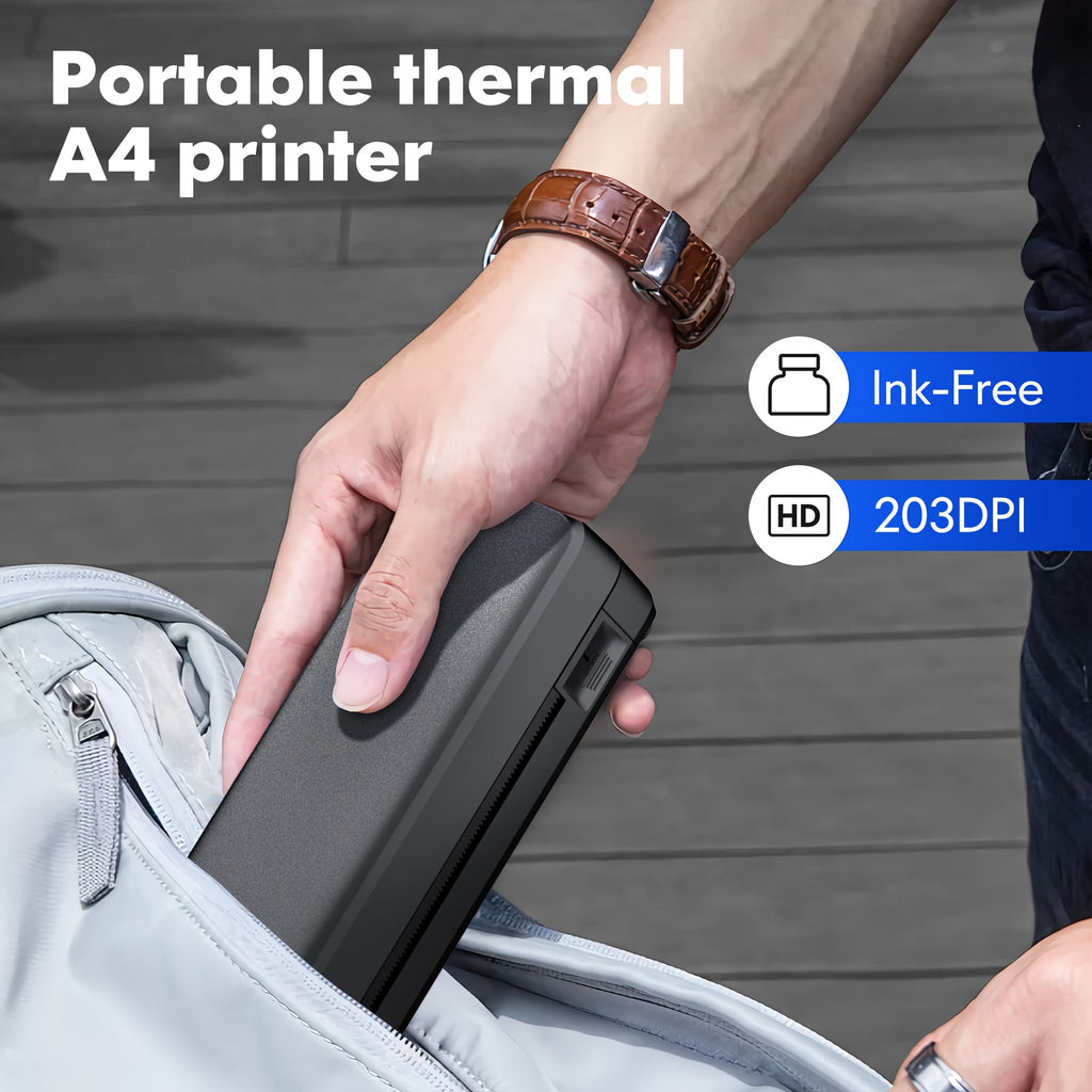 d810b a4 portable inkless thermal printer 20 sheets thermal