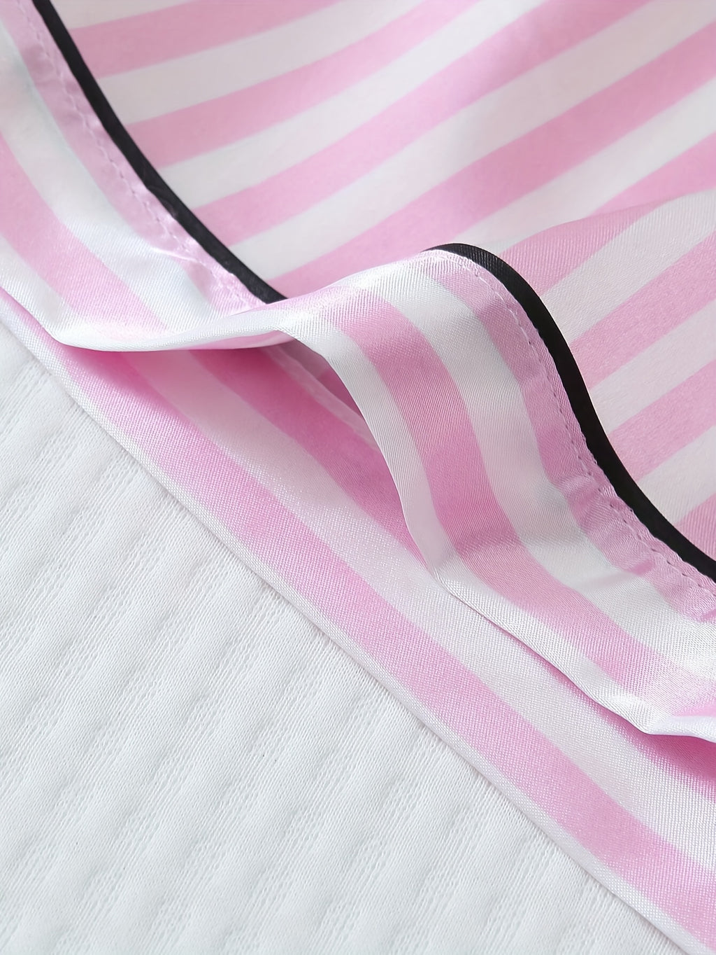summer womens pajamas pink striped bow short sleeve shorts