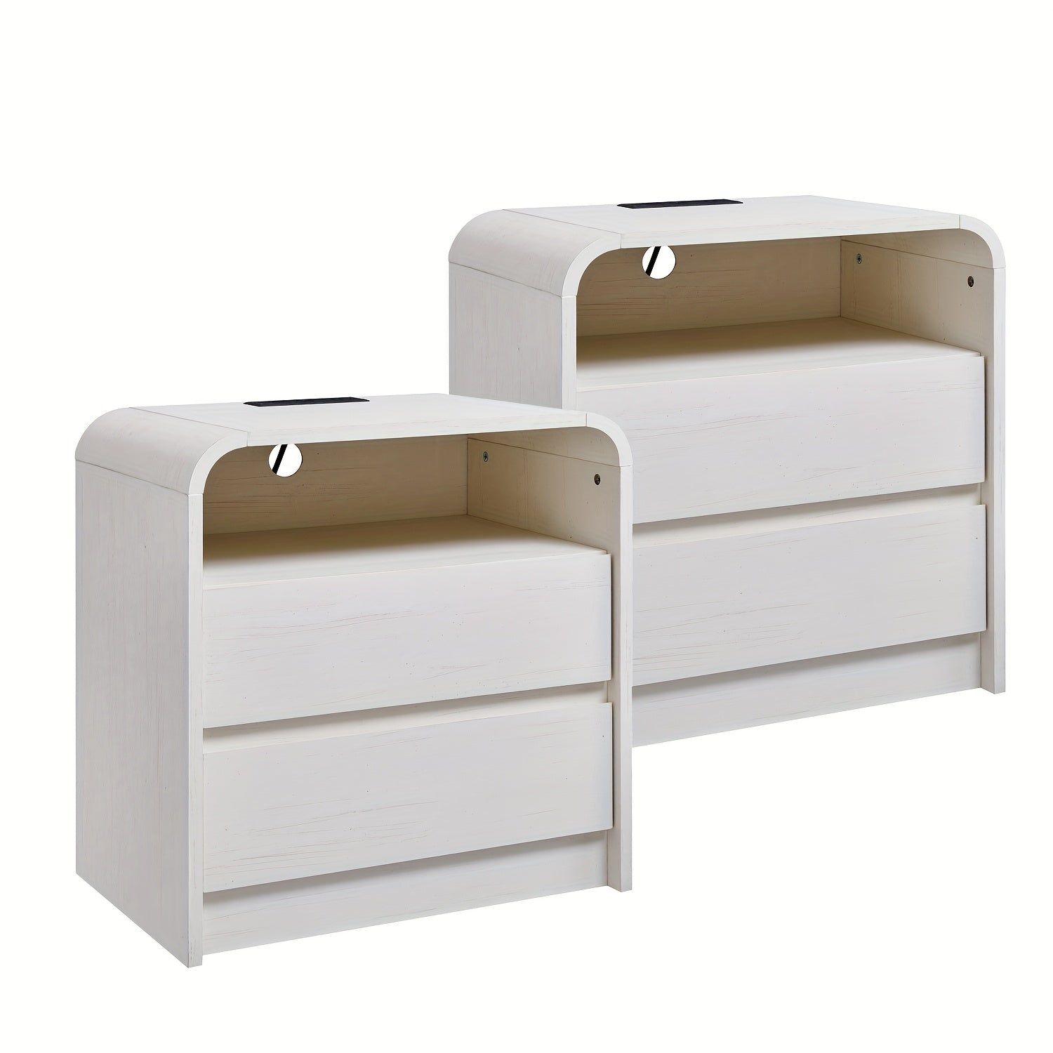 25 tall modern nightstand charging station wood bedside