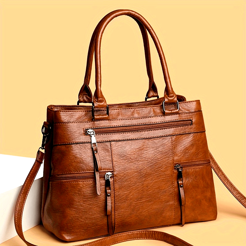 womens shoulder bag fashion solid color handbag multi layer
