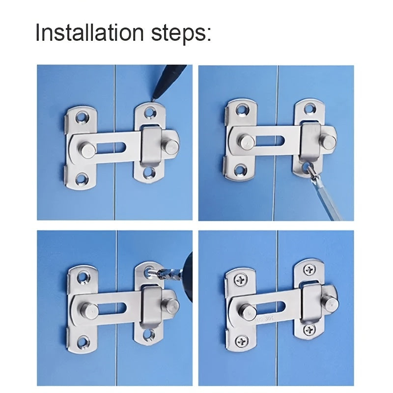 1pc stainless steel barn door locks 180 flip sliding