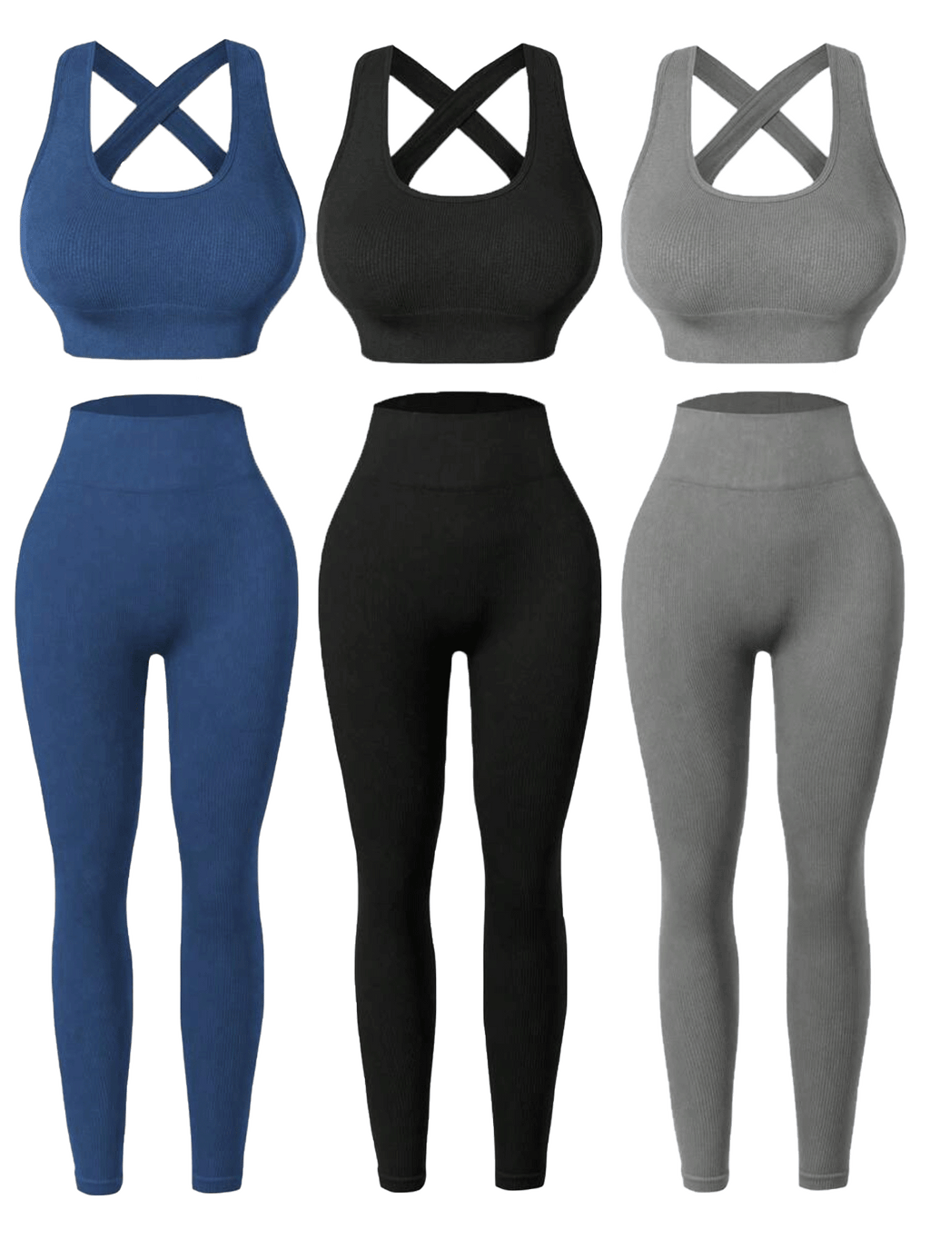 three seamless womens activewear sets high stretch backless