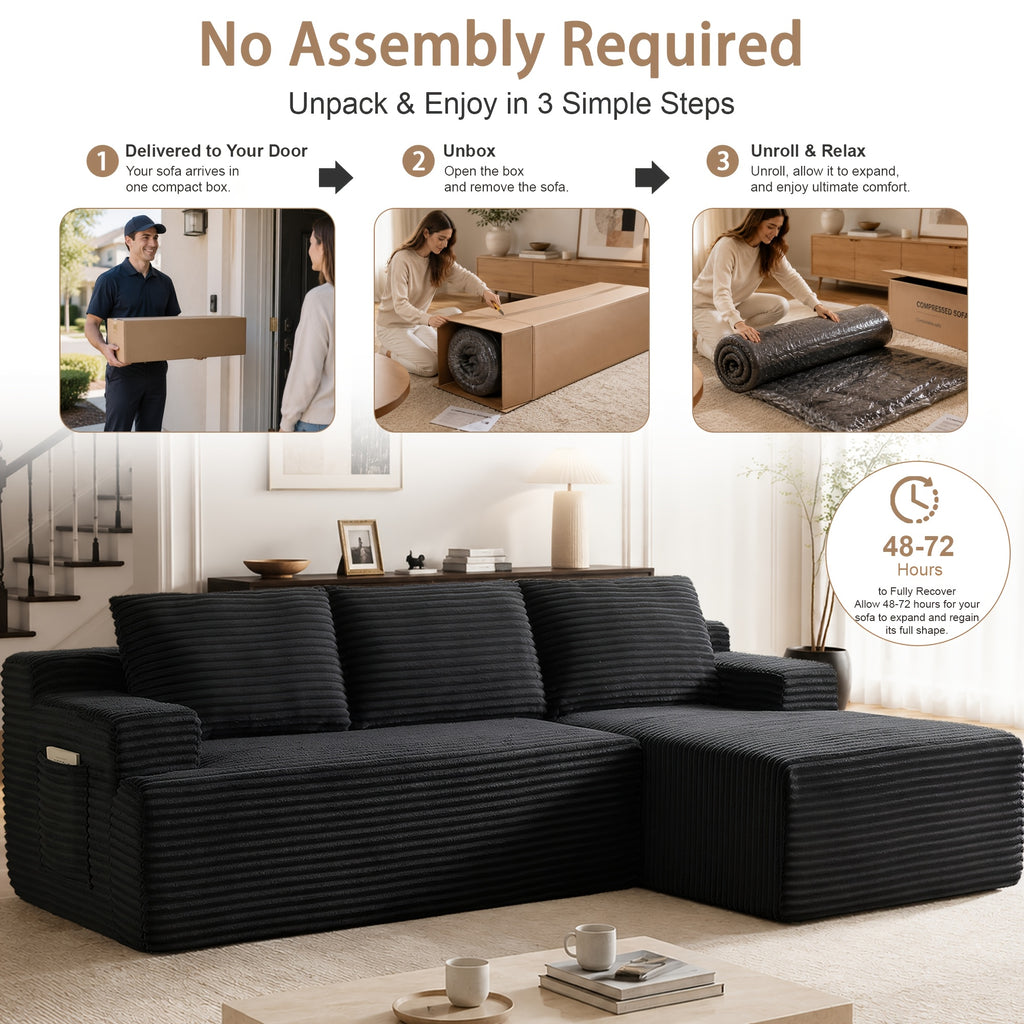 l shaped cloud sofa 3 seater corduroy sectional couch