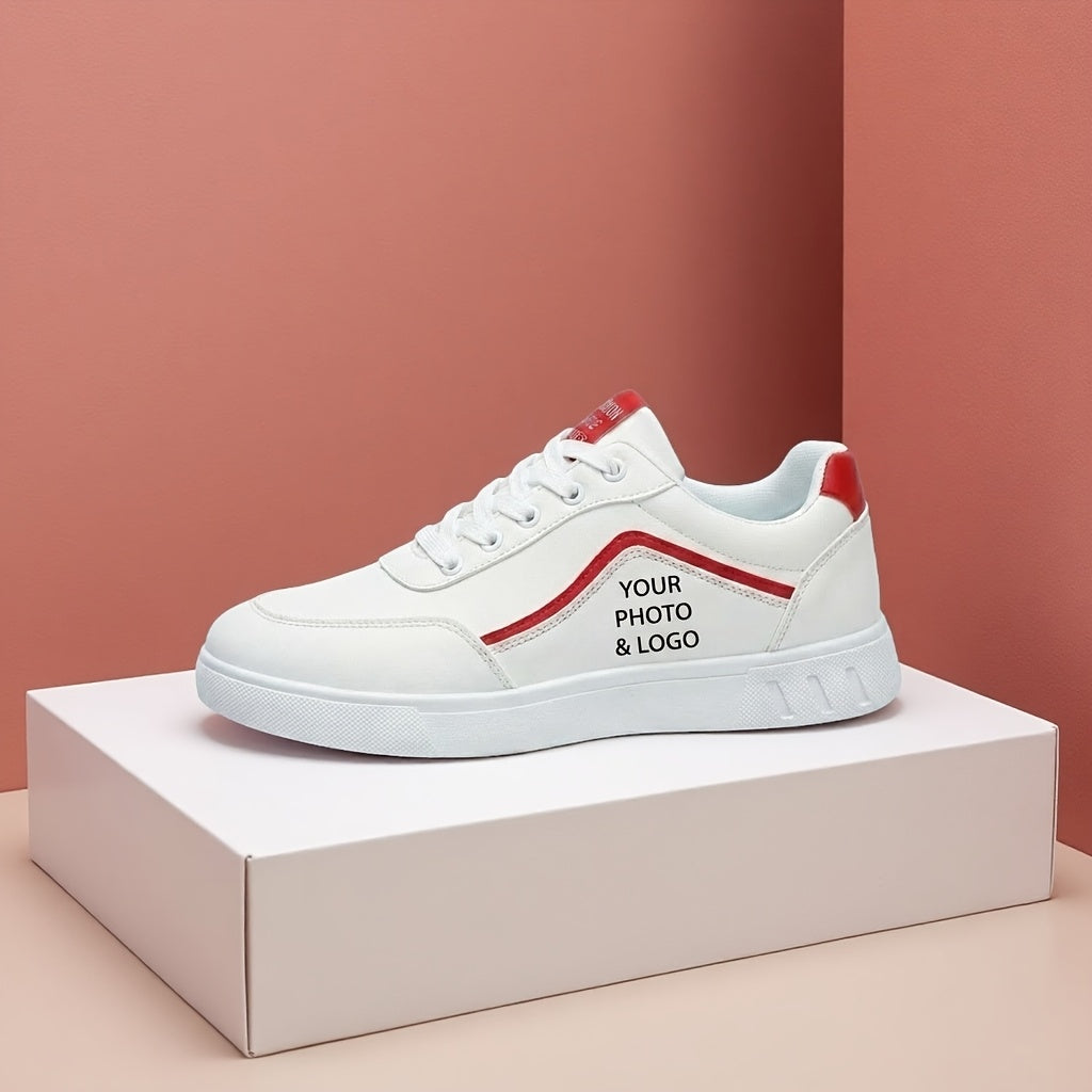 sneakers custom photo image text name black white low top