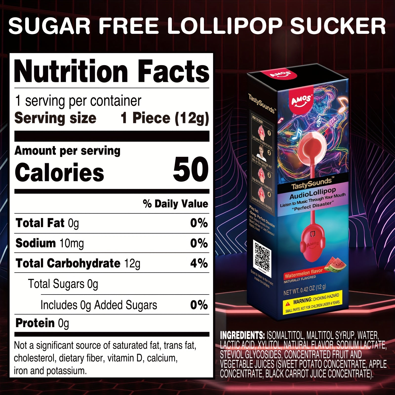 buy 4 get 1 free     audio music lollipop candy