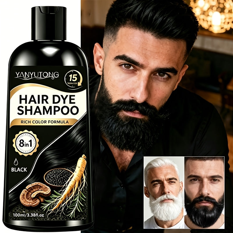 8 in 1   mens beard dye shampoo convenient fast