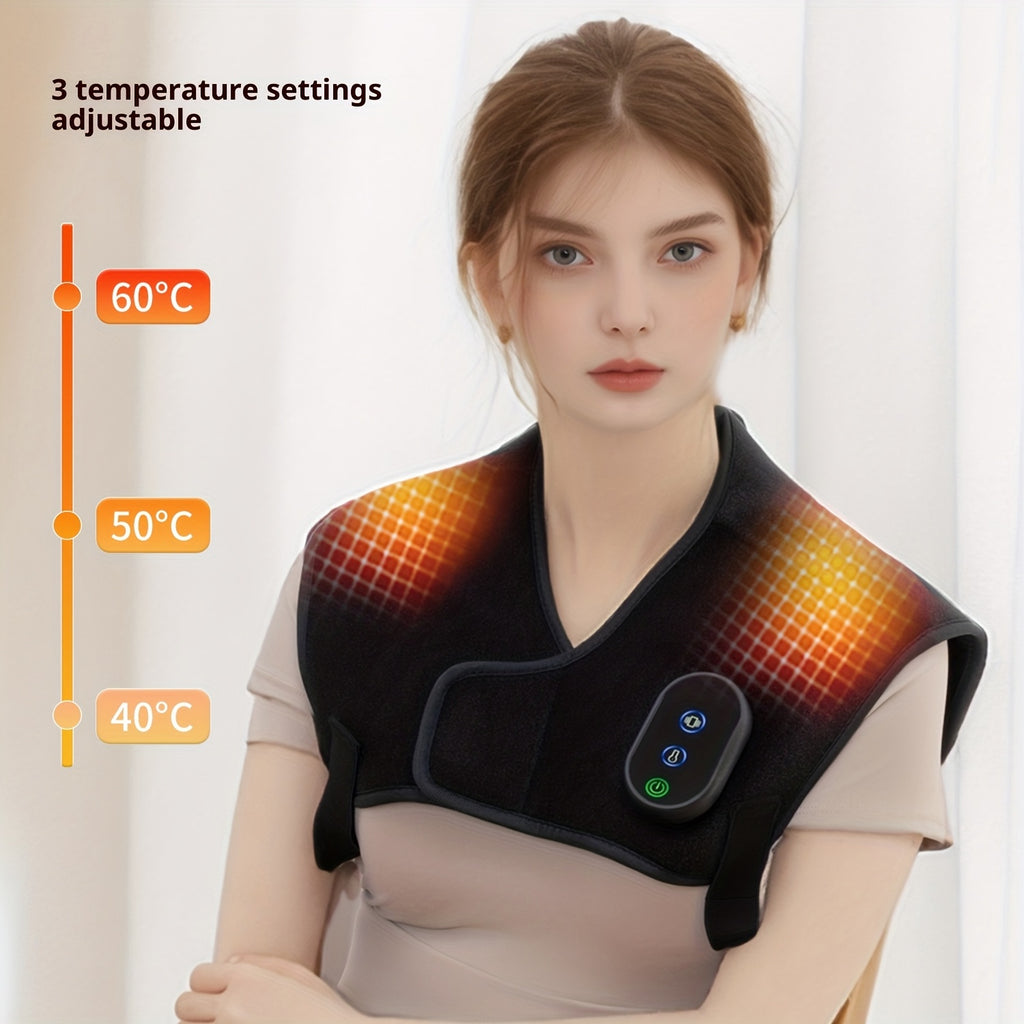 usb powered portable shoulder massager heating vibration 3