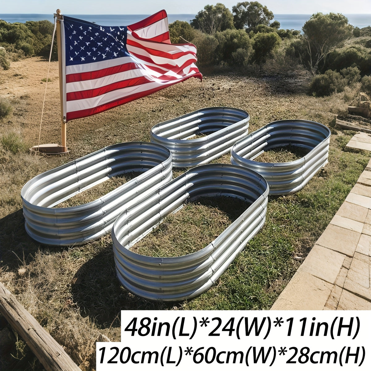 galvanized raised garden bed 4 3 2pcs 4 2 o 9 feet