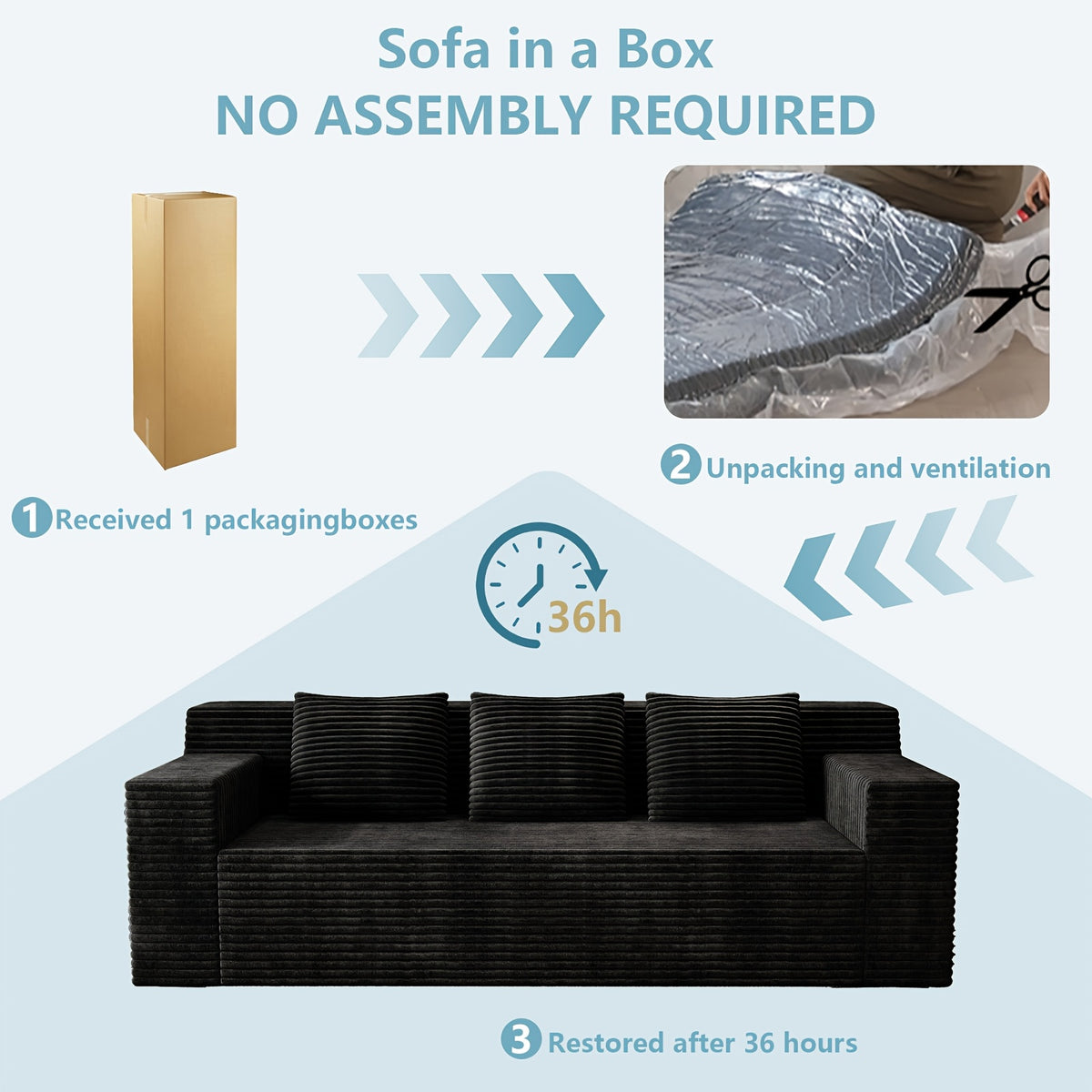 71 inch modern   no wooden frame living room sofa