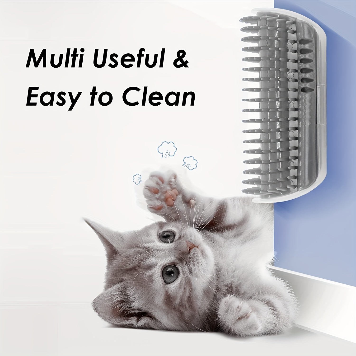 scratcher wall mounted cat grooming brush itchy