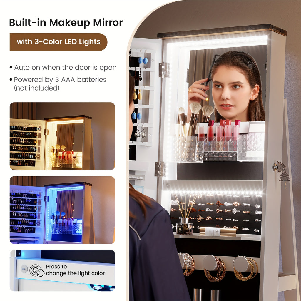 vintage inspired 360 swivel jewelry mirror cabinet lights