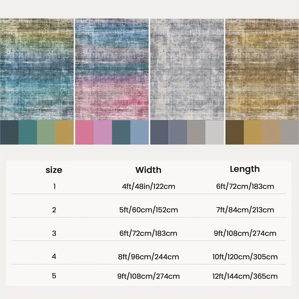1pc washable area rug gradient teal   non slip