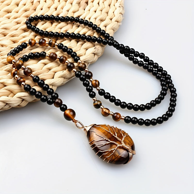 natural tigers   necklace women men