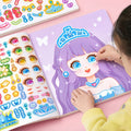 diy face sticker   doll design dress game set