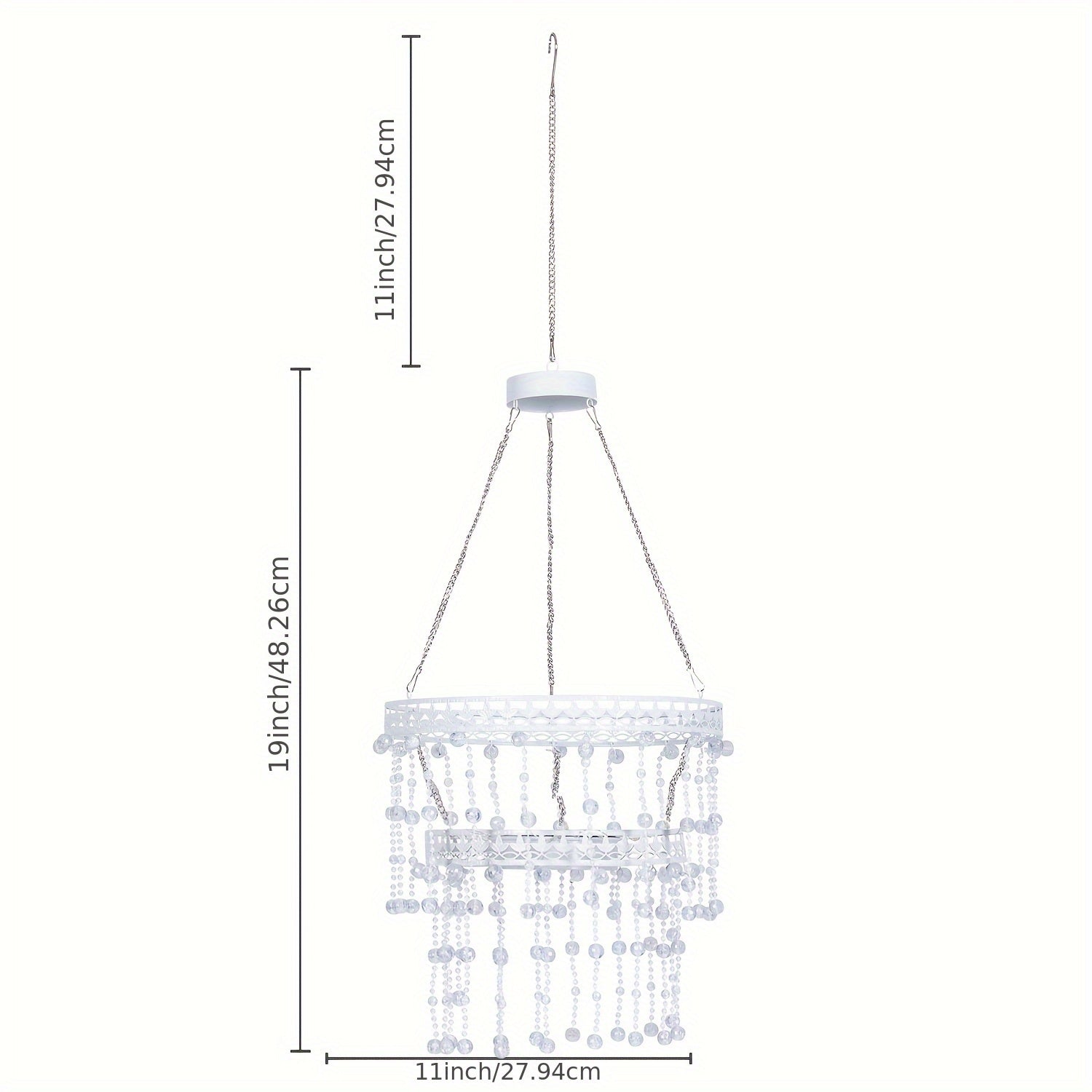 solar hanging crystal chandelier outdoor garden decorative