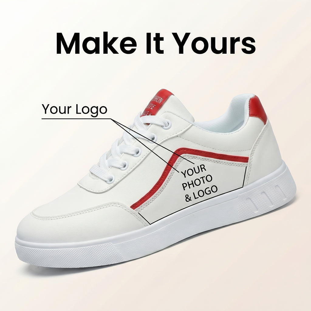 sneakers custom photo image text name black white low top
