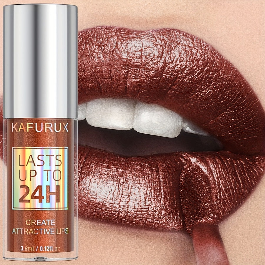natural shiny sparkle reddish brown lip glaze vibrant colors