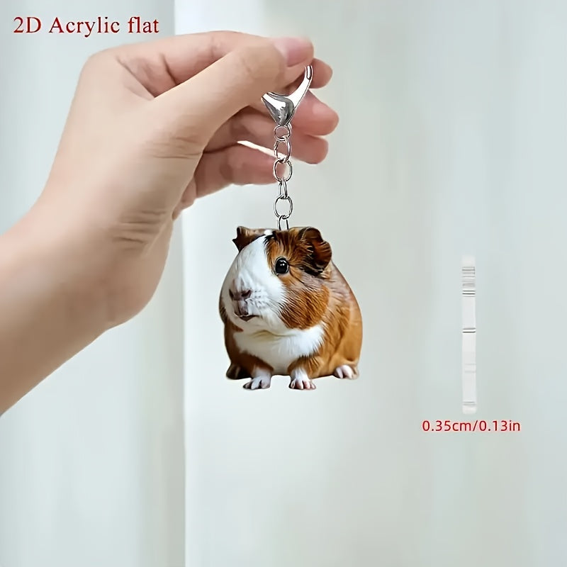 2d flat 1pc cute   guinea pig keychain fashionable 2d