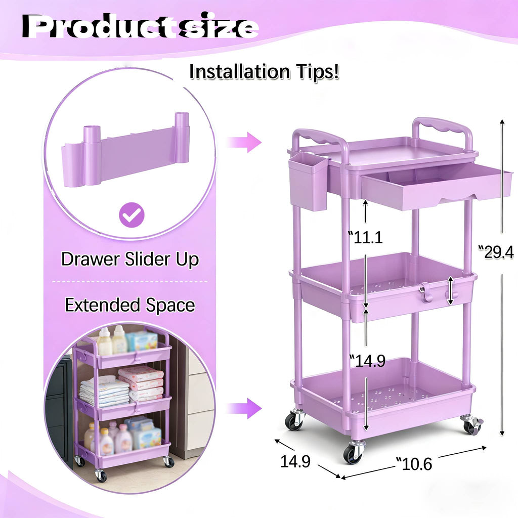 3 4   storage cart nursery space saving organizer