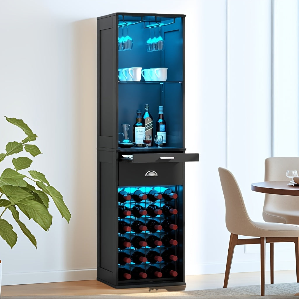 bar cabinet wine cabinet led lights glass racks home coffee