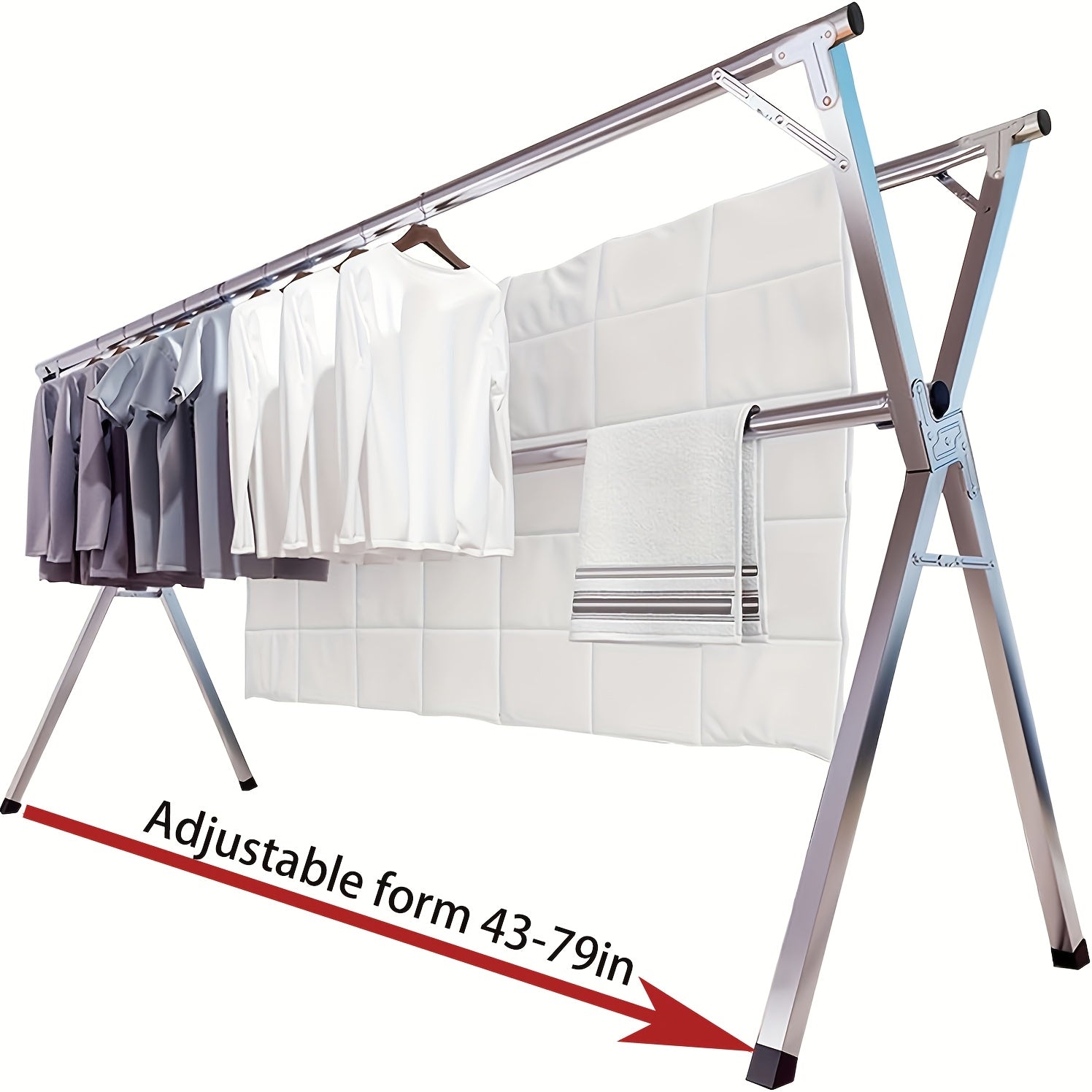 three bar foldable clothes drying rack 63 78 7 95