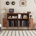 century modern record player stand storage vinyl record