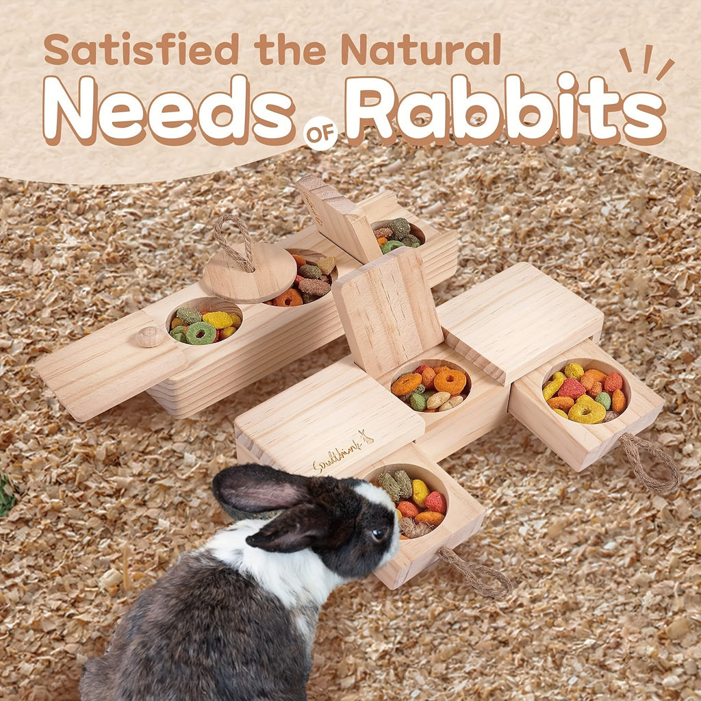 interactive wooden rabbit toys   n   treats