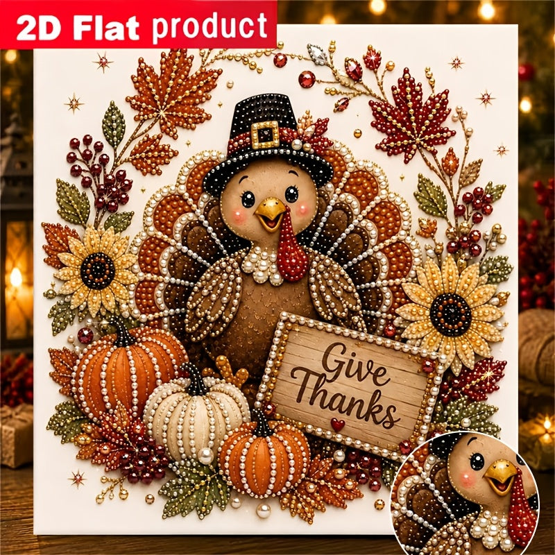 new diy colorful diamond painting kit thanksgiving turkey