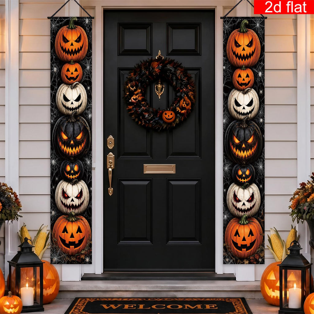 2d flat 2d flat banner 2pcs halloween front door porch logo