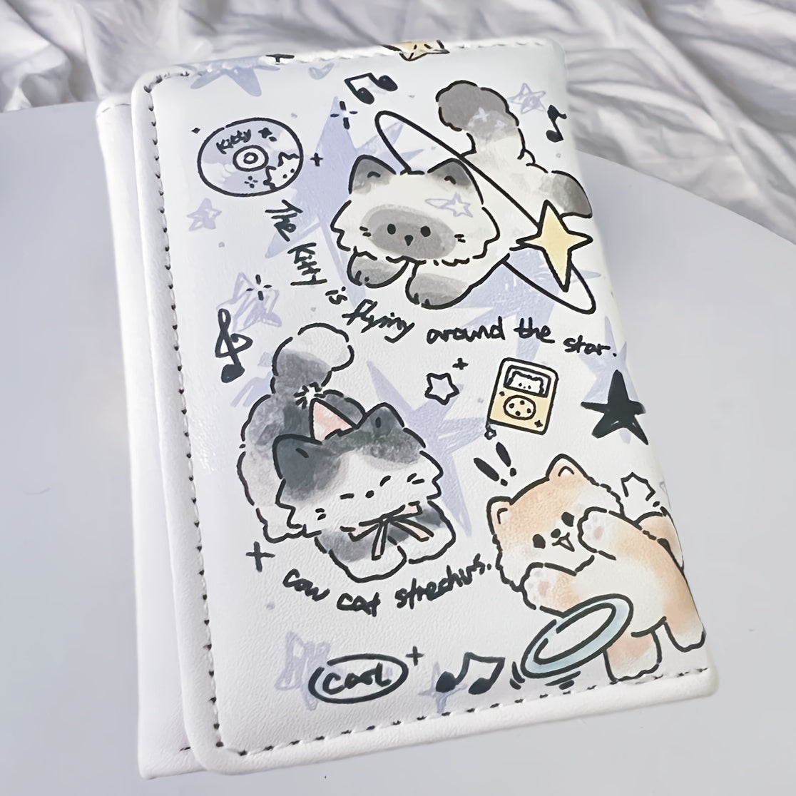 kitten star trifold wallet couple style   large