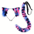 christmas gift 2pcs plush cat set fluffy ear headband