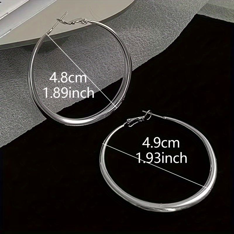 2pcs elegant   large hoop earrings women