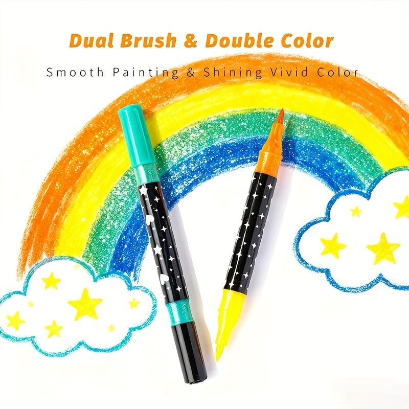 24   dual tip glitter pen set glitter
