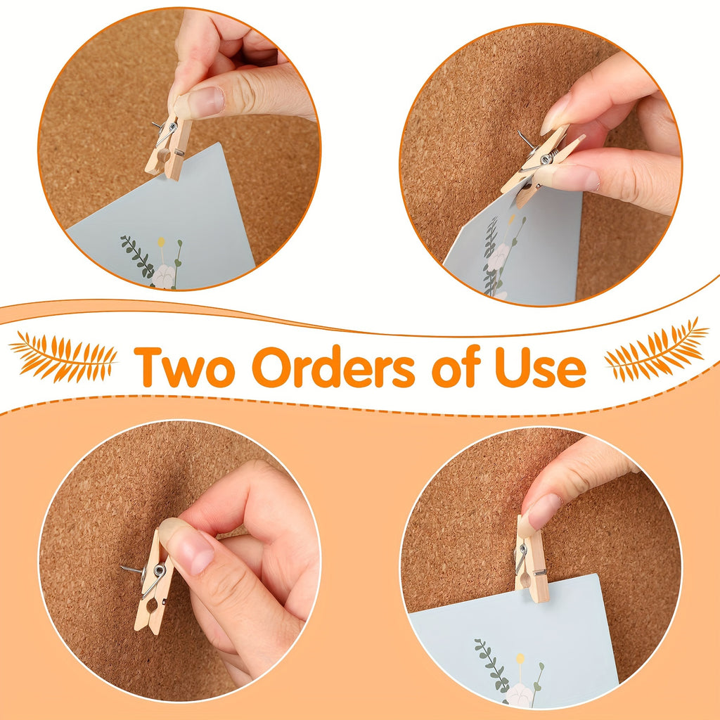 30pcs push pins wood holder set transparent box packaging