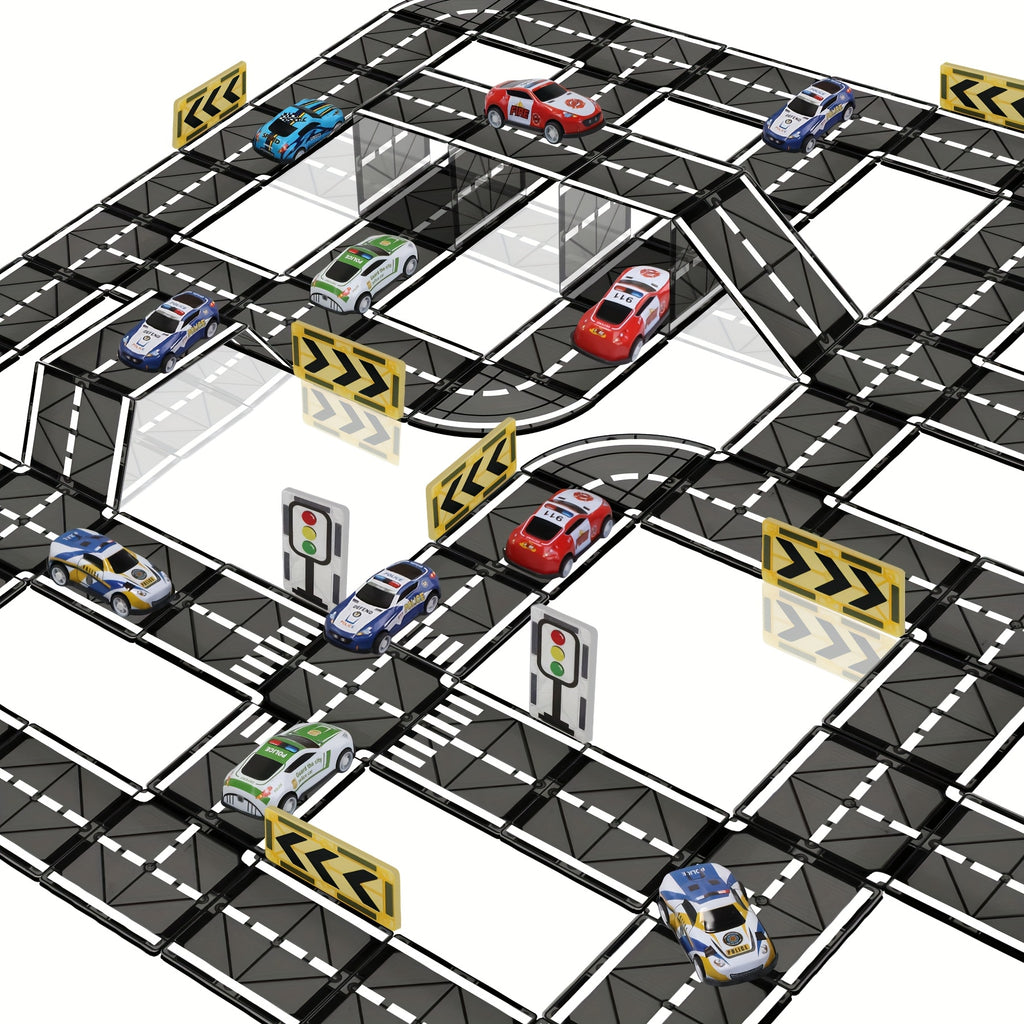 44pcs magnetic track set pulling small cars magnetic