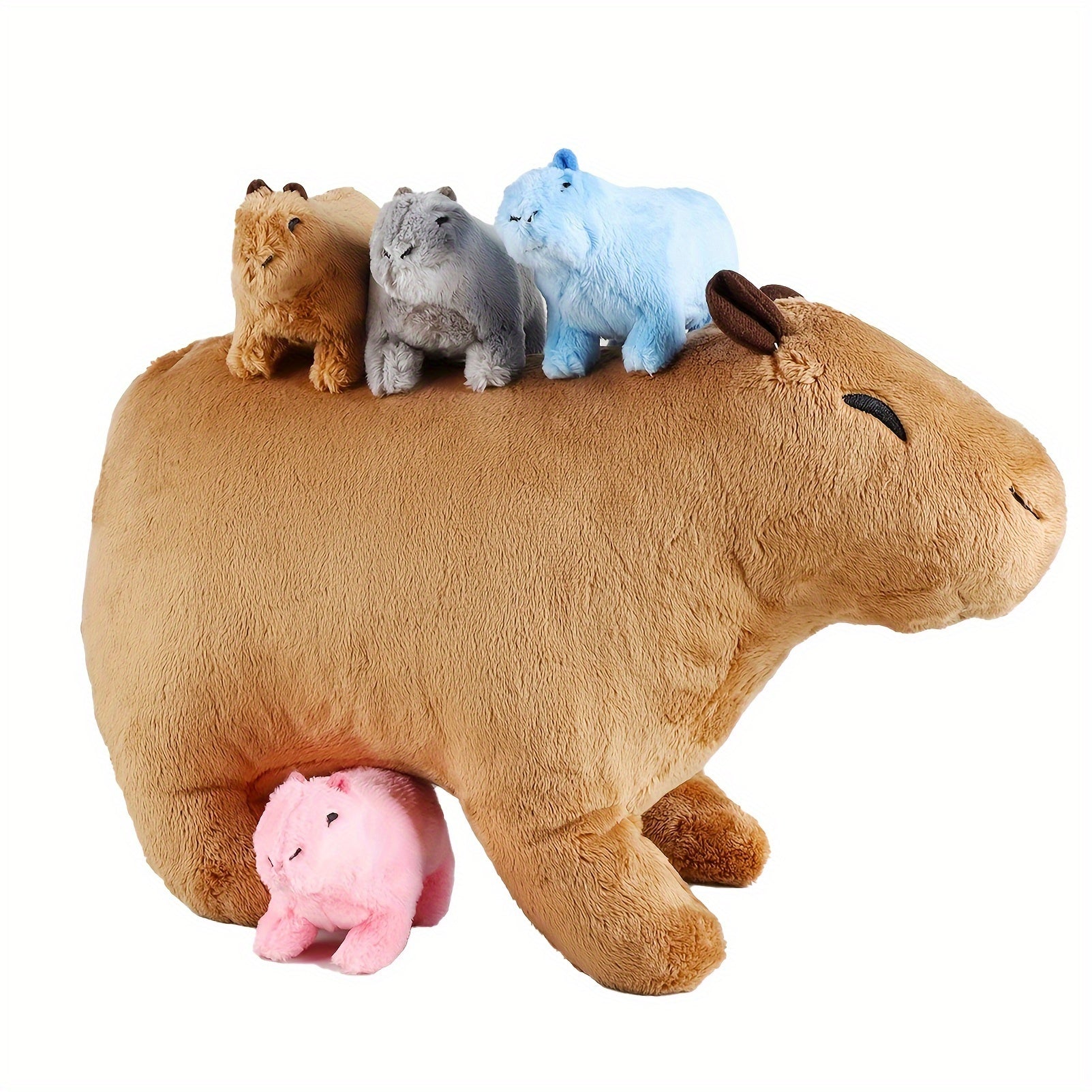 13 77inch capybara plush toy 4 small plush kawaii simulation