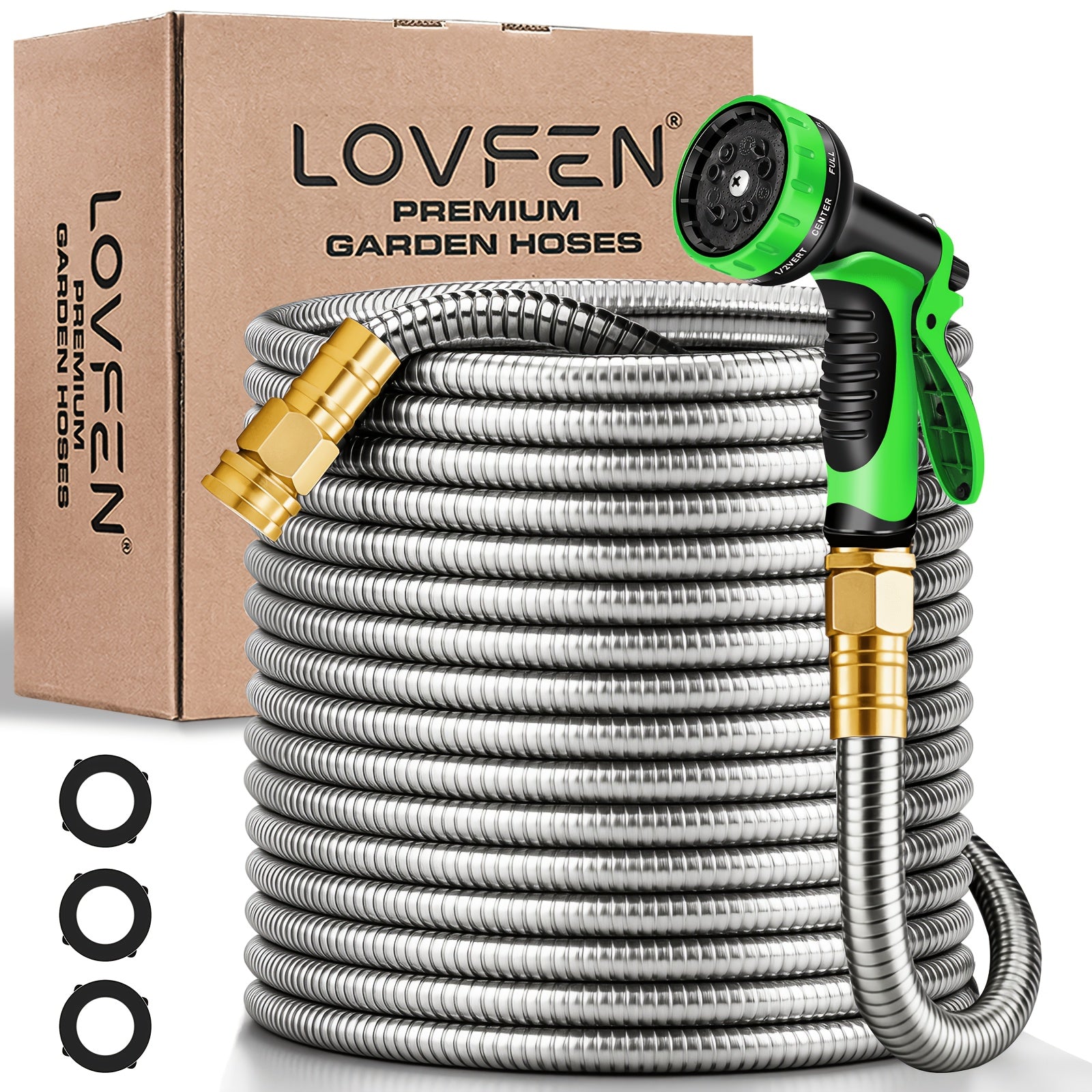 lovfen stainless steel metal garden hose kit heavy duty