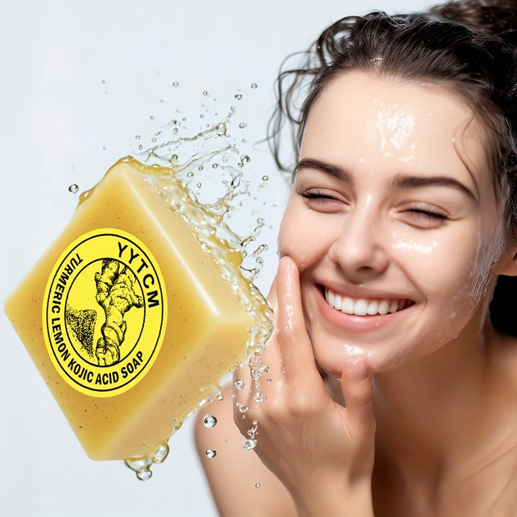 brightening exfoliating kojic acid turmeric lemon scrub bar