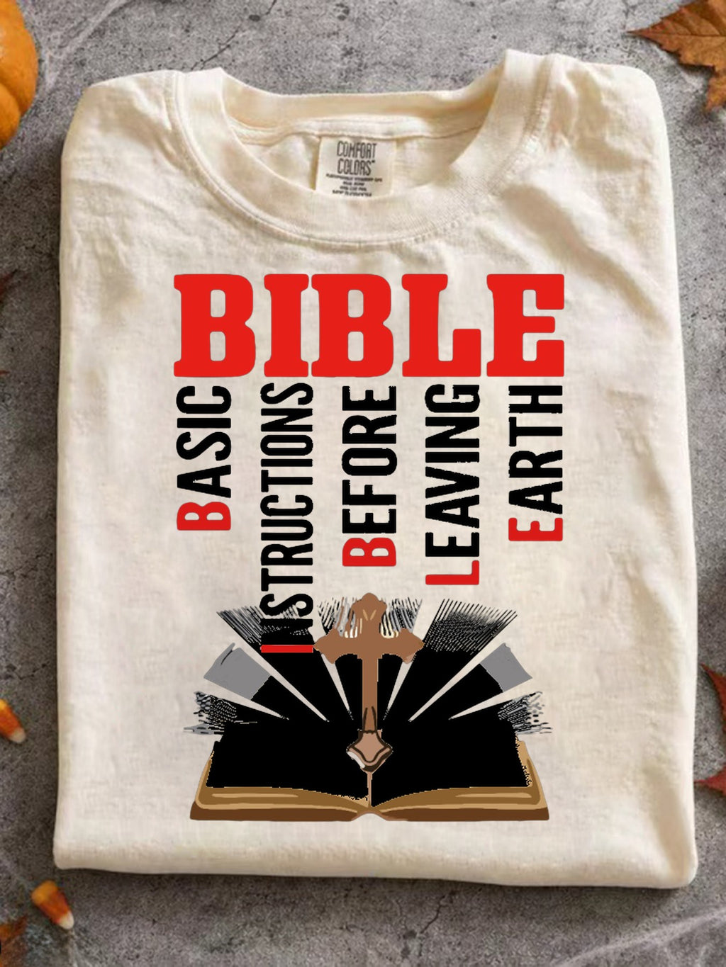 mens t shirt soft breathable design vibrant bible cross