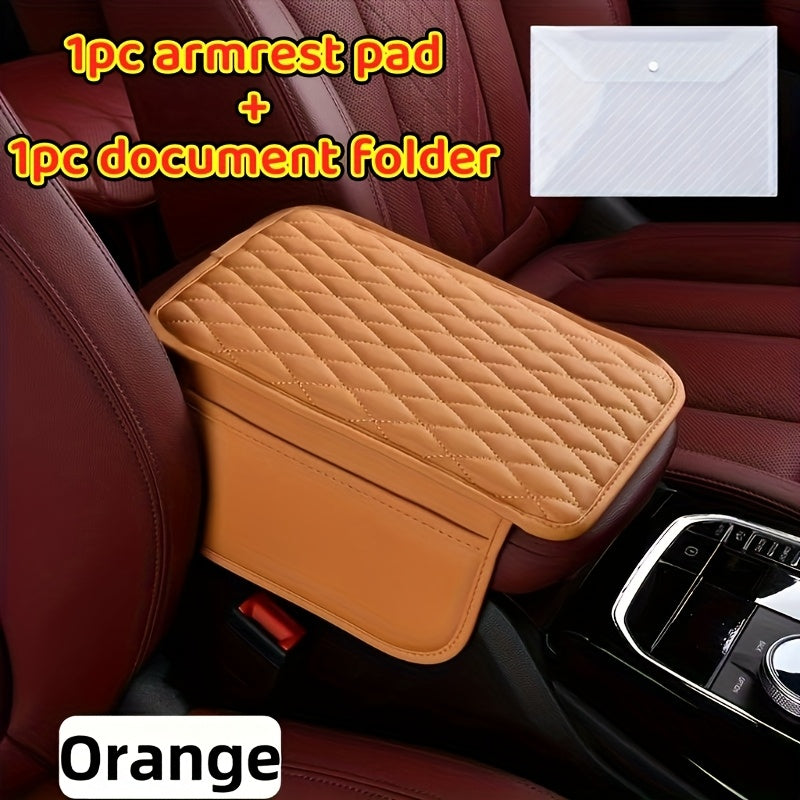 car armrest box mat pu leather storage pad multiple colors