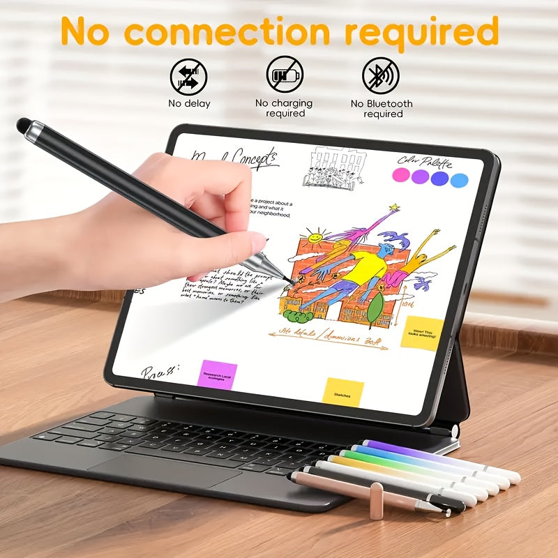 4pcs macaron gradient color capacitive stylus pen 2 in 1