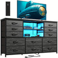 tv stand dresser 60tv entertainment center led lights power